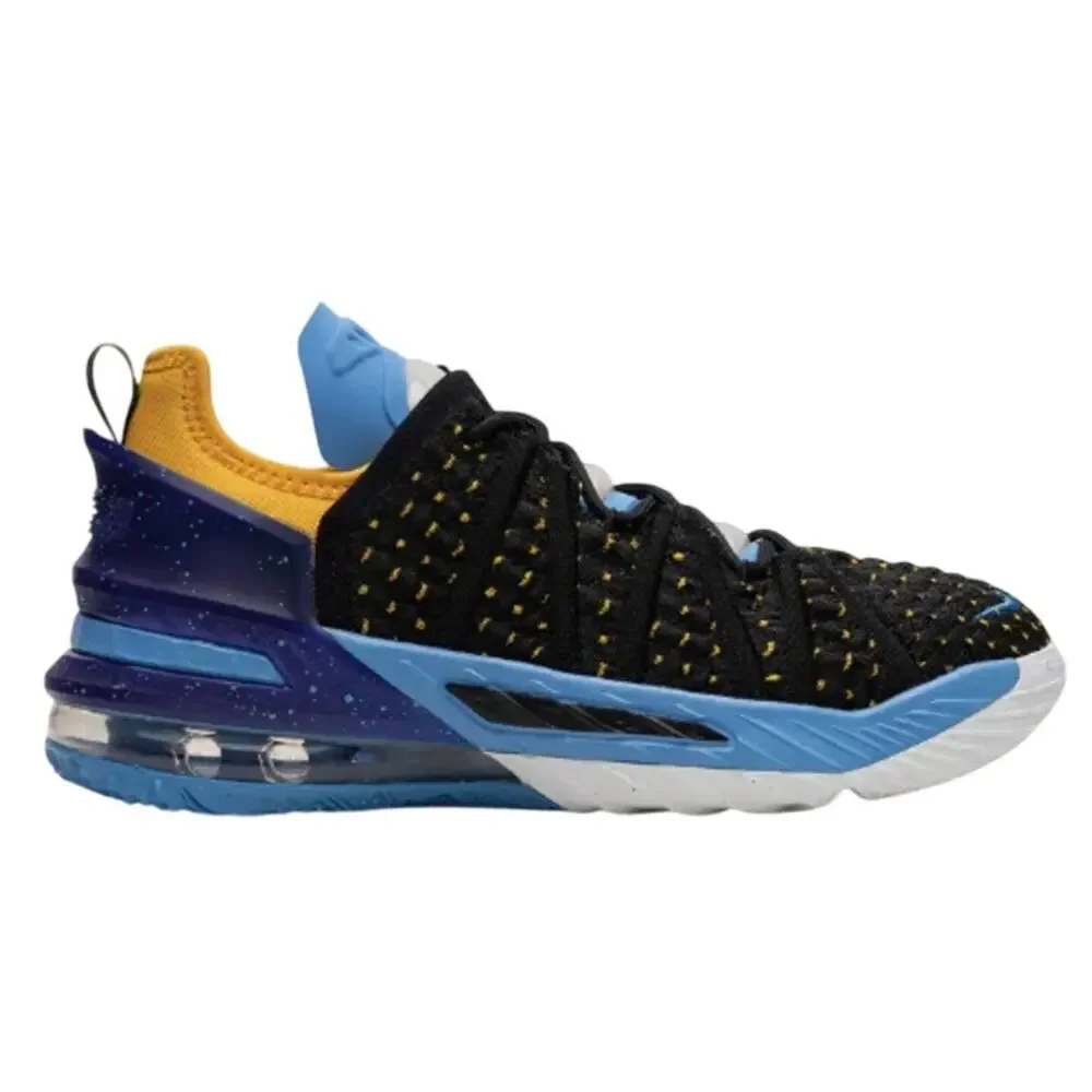 NIKE Youth LeBron 18 GS 'Lakers Heritage' Basketball Shoes 5.5Y Black Multi NWOB